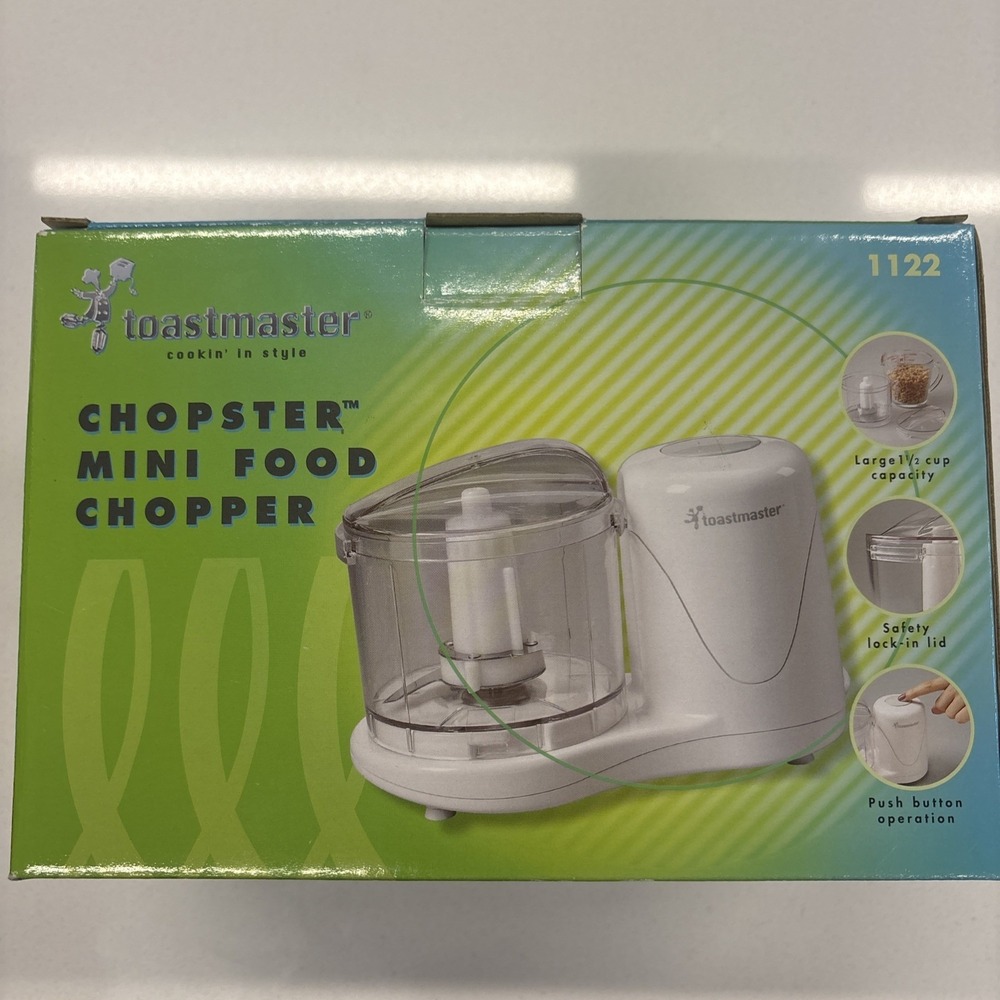 Toastmaster Chopster Mini Food Chopper Processor Stainless Blade 1.5 Cup 1122NEW